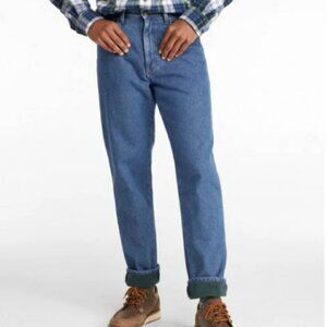 LL Bean Classic Fit Jeans Fleece Lined Work Wear Size 40 x 32